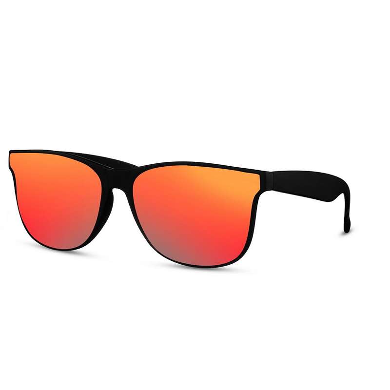 Schwarze Fashion Wayfarer Sonnenbrille | kaufen online LOK Gläser | - verspiegelte Rot Hier