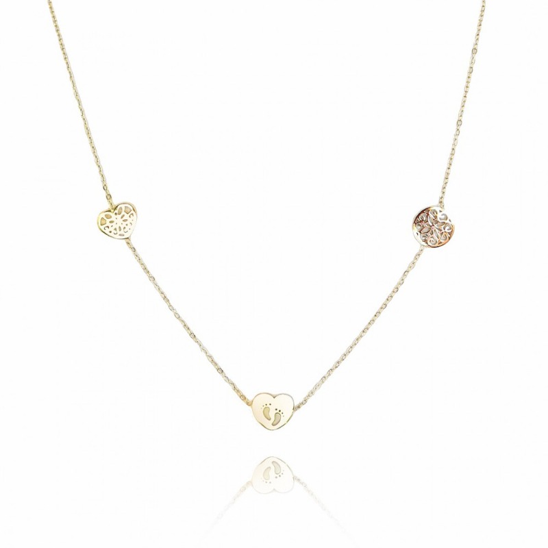 Collana con 3 bellissimi pendenti a cuore