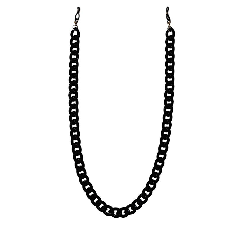 Große Brillenkordelkette - Schwarz