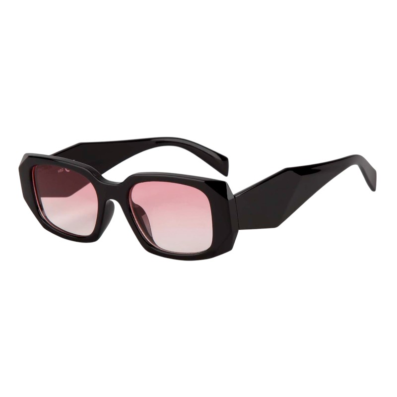 Stylische schwarze Fashion-Sonnenbrille – Rosa getönte Gläser | Italien