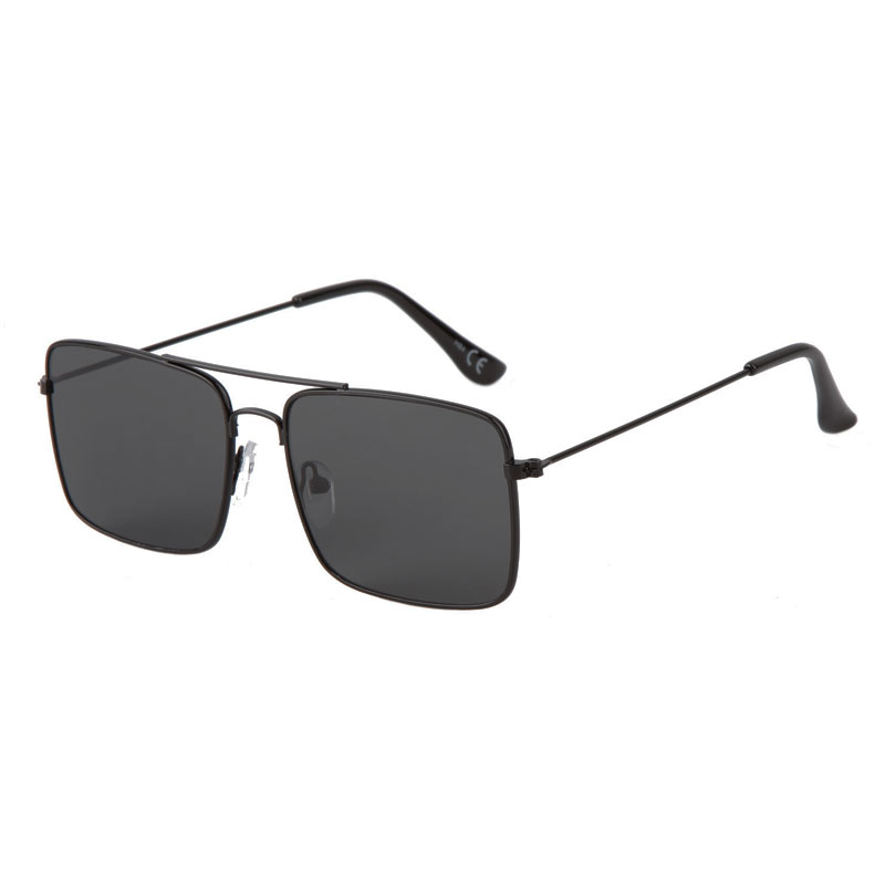 Eckige Pilotensonnenbrille – Schwarzes Metall | Sonnenbrille