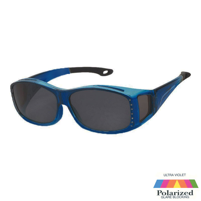 Lunettes de soleil transparentes bleues avec verres foncés