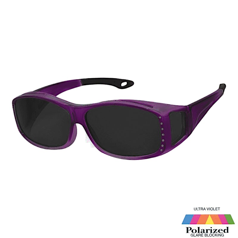Lunettes de soleil transparentes violettes avec verres foncés